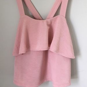 Madewell texture tiered cross back tank